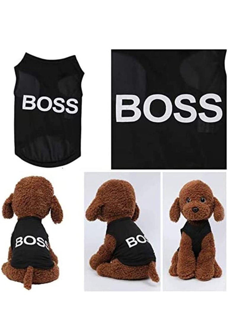4 Pack Puppy Clothes Cat Winter Pet Clothes for Small Dog Boy Summer Shirt for Chihuahua Yorkies Male Pet Outfits Cat Clothing Black Security Vest Funny Apparel T-Shirt Vest Gift