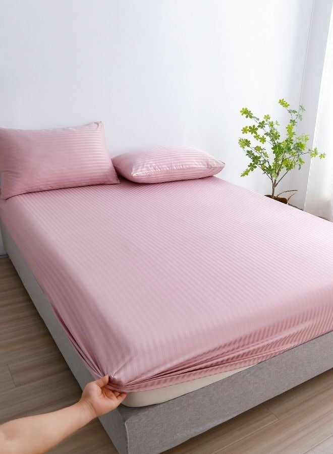 Variance Size 3 Pieces Set Bedsheet with 2 Pillow Cases, Light Old Rose Color