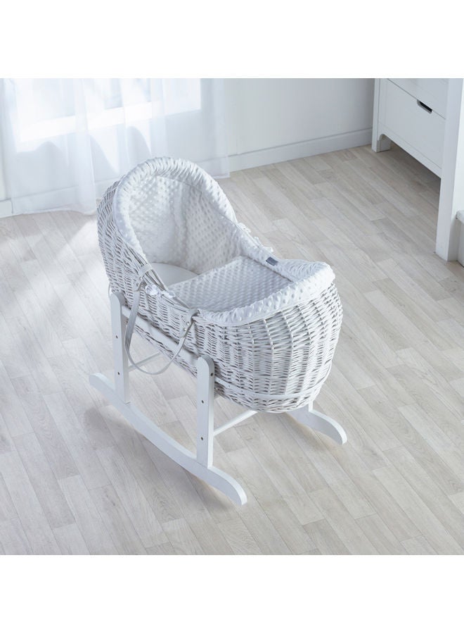 Dimple Pod Moses Basket - White
