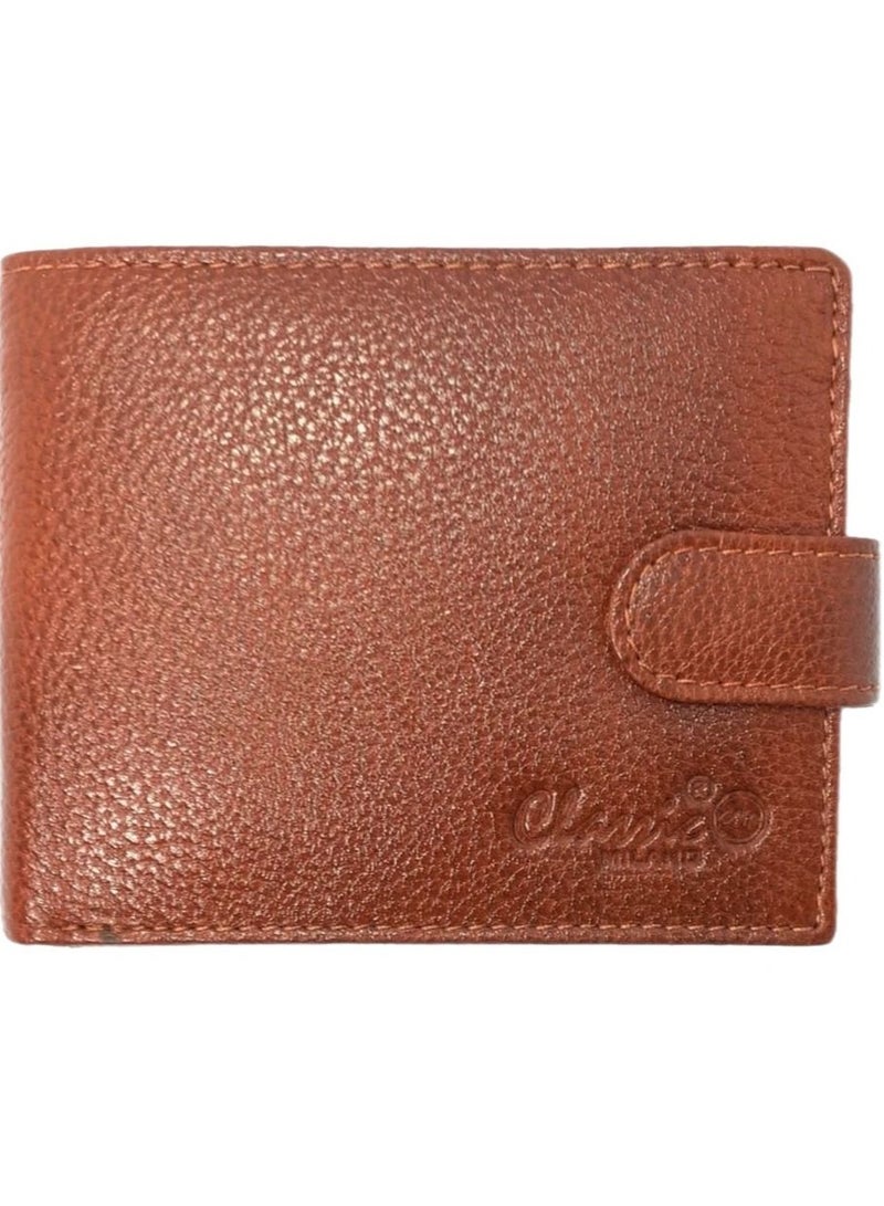 Classic Milano Genuine Leather Wallet Cow NDM G-73 (Tan) by Milano Leather