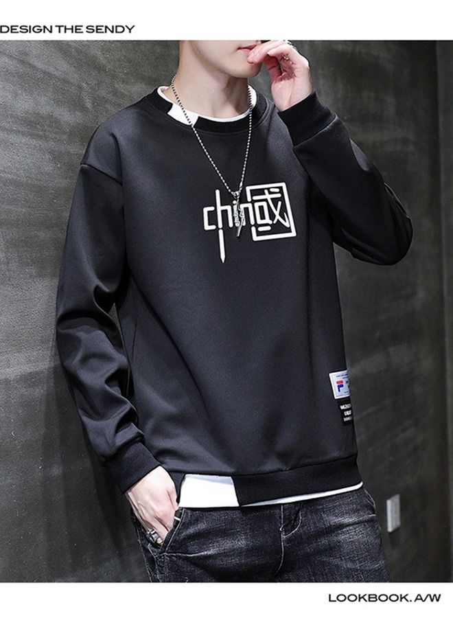 Men's Fashion Loose Long-Sleeved Sweater Round Neck