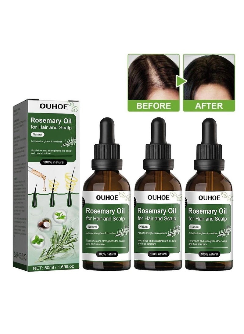3 Pcs Rosemary Essential Oil For Hair Growth