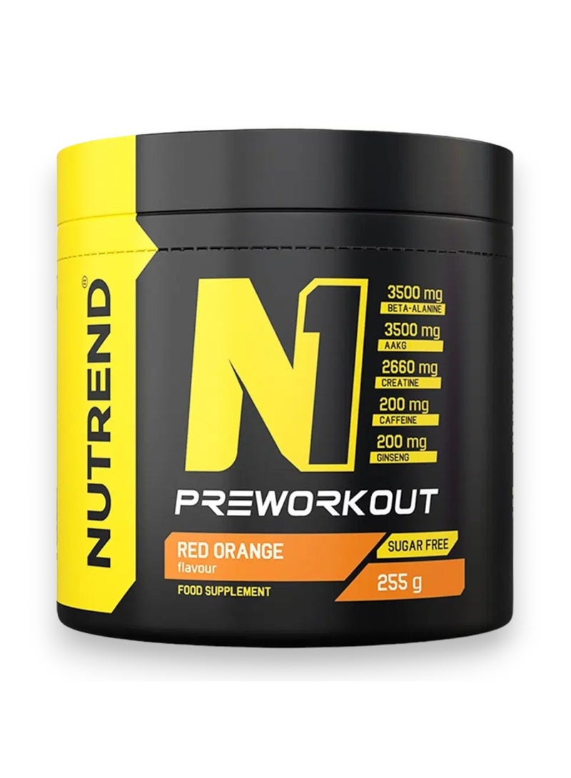 N1 Preworkout, Red Orange Flavour, 255g