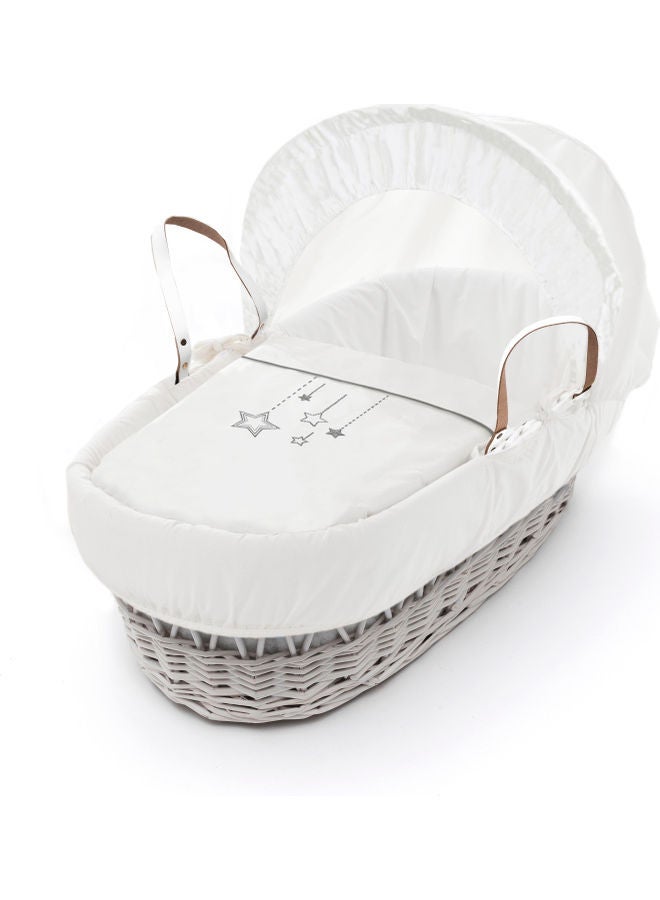 Wish Upon A Star Wicker Design Moses Basket With Rocking Stand