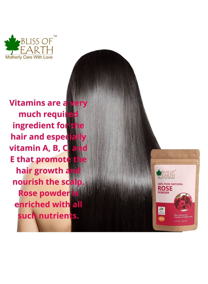 100% Pure Natural Rose Petals Powder 100GM Great For Face & Skin Pack of 3