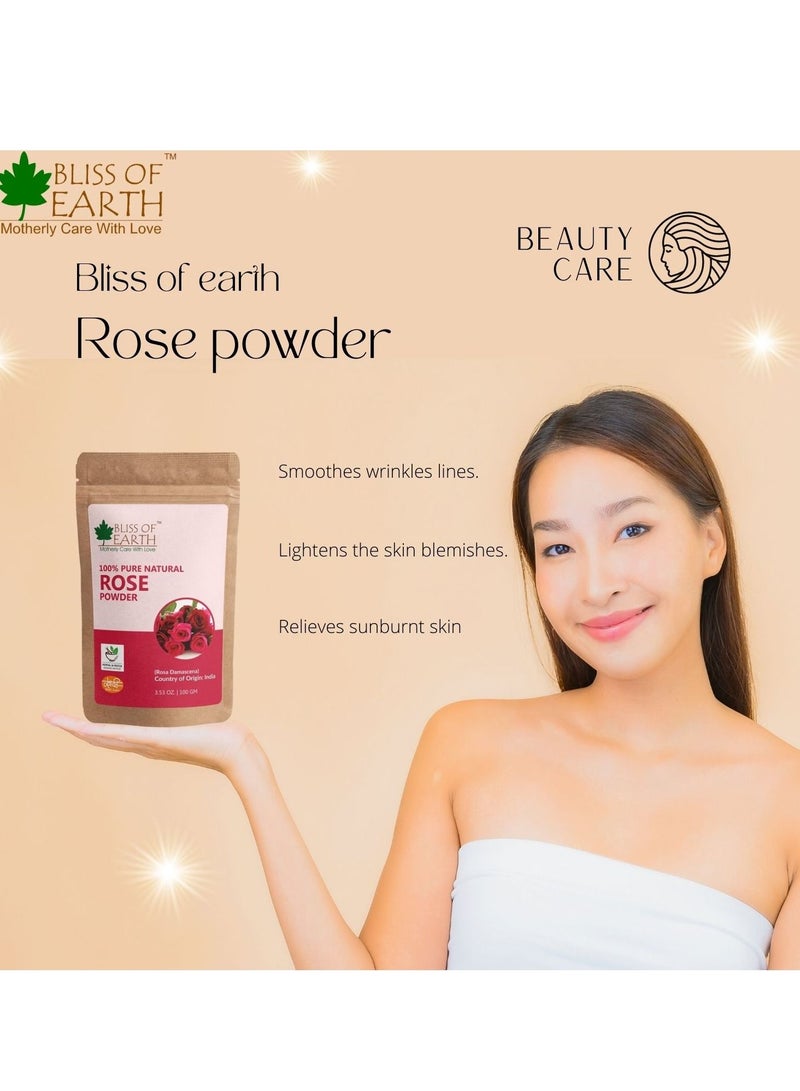 100% Pure Natural Rose Petals Powder 100GM Great For Face & Skin Pack of 3