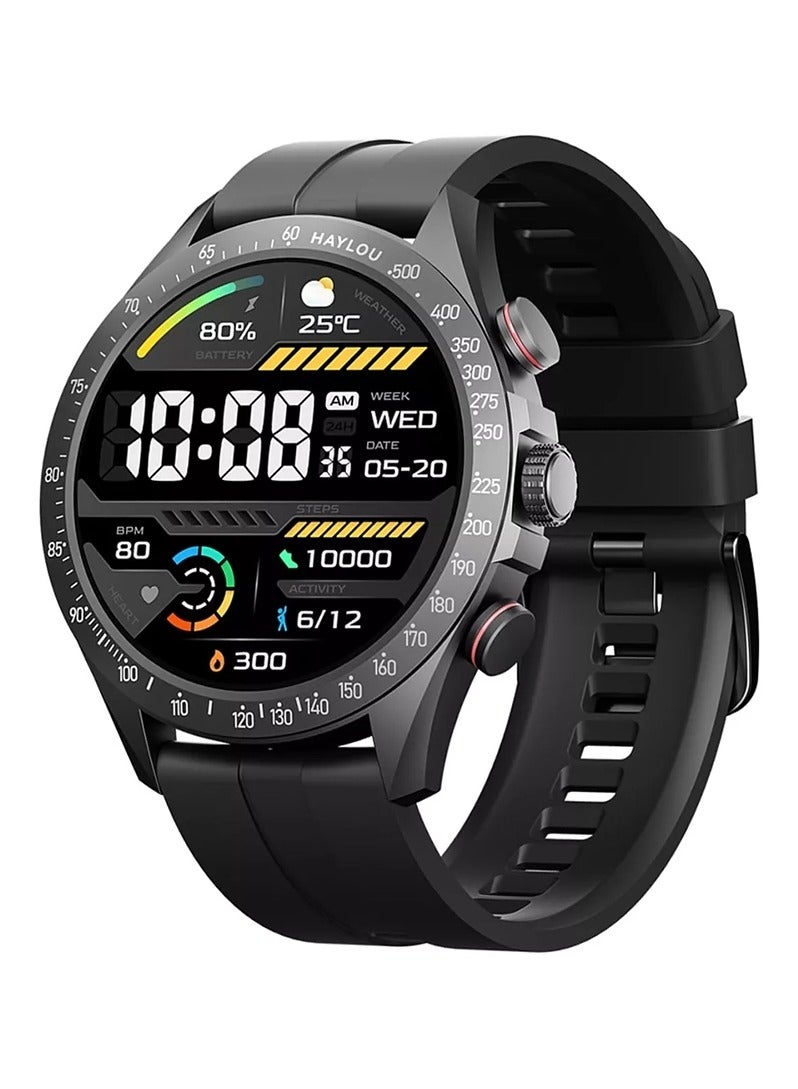 300 mAh Solar Pro Smartwatch 1.43 inch Amoled HD Display 105 Sport Modes Heart Rate Monitoring SpO2 With Bluetooth Calling Black