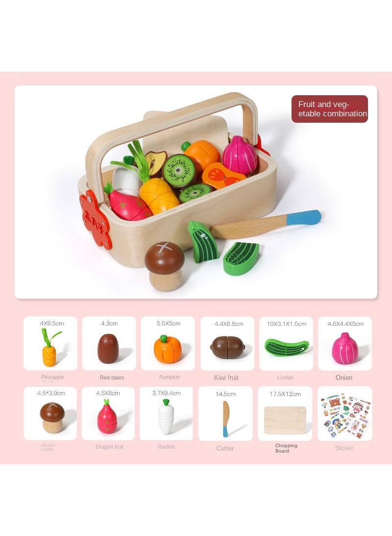 Wooden Simulation Magnetic Fruits And Vegetables Children's Toys