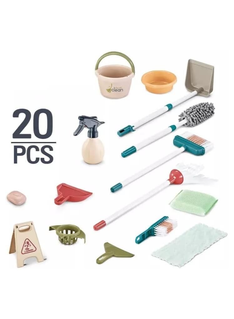 Kids Cleaning Set, Baby pretend play 20 pcs Kit - B model