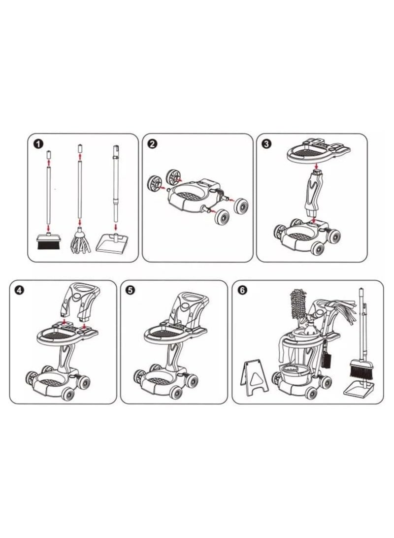 Kids Cleaning Set, Baby pretend play 20 pcs Kit - B model
