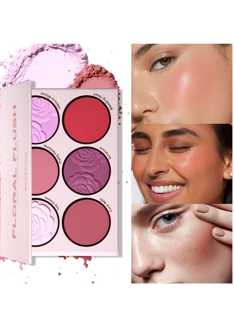 Maffick 8-Color Blush Palette,Eyeshadow Palette-Matte Pearl Finish for Diversified Vibrant Looks