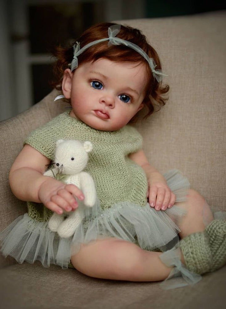 Reborn Baby Doll Simulation Baby Doll Nurturing Dolls, Rebirth Doll Cute Simulation Baby 55cm Fabric Body Soft Children's Companion Sleep Toys