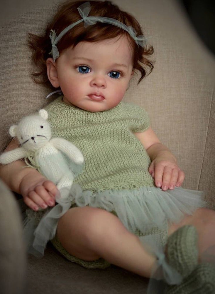 Reborn Baby Doll Simulation Baby Doll Nurturing Dolls, Rebirth Doll Cute Simulation Baby 55cm Fabric Body Soft Children's Companion Sleep Toys
