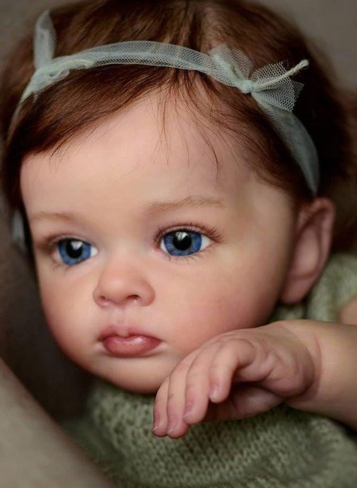 Reborn Baby Doll Simulation Baby Doll Nurturing Dolls, Rebirth Doll Cute Simulation Baby 55cm Fabric Body Soft Children's Companion Sleep Toys