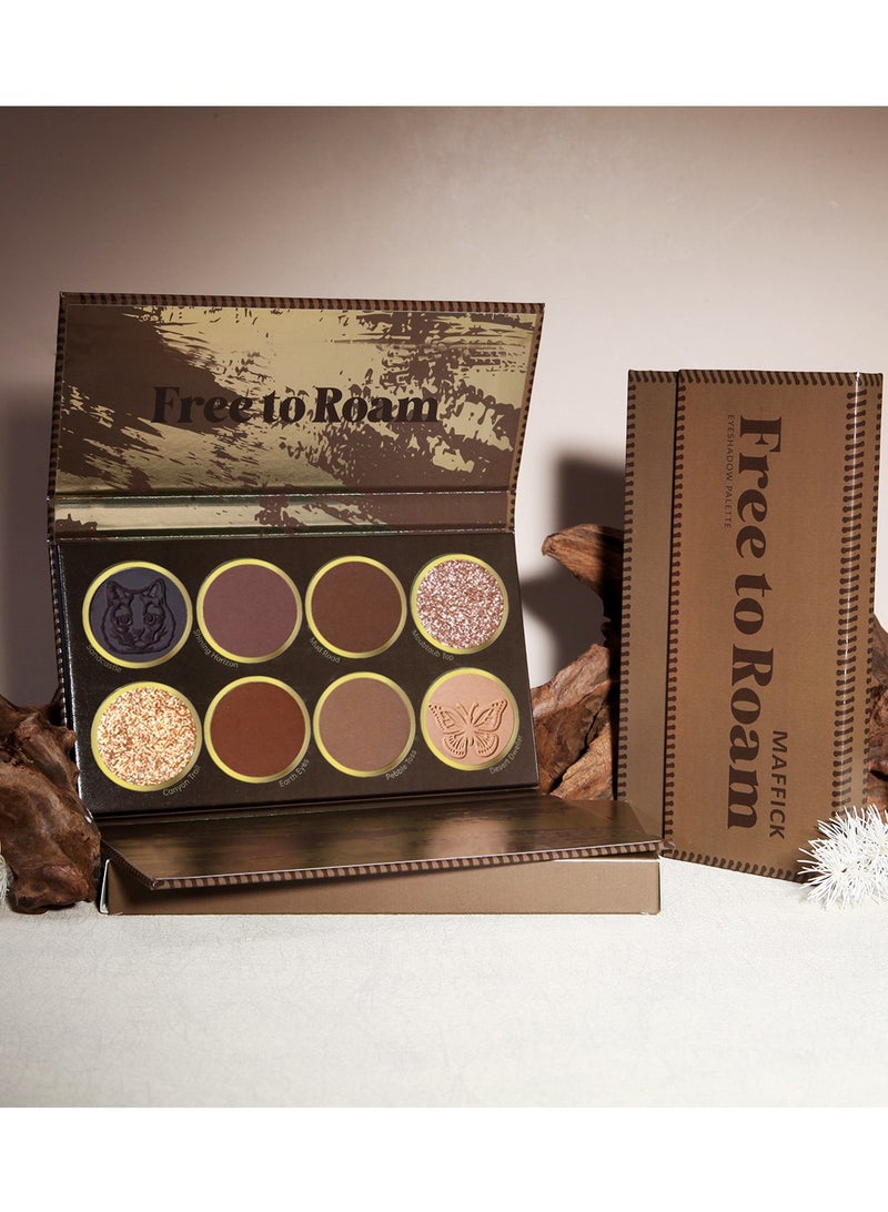 Maffick Makeup: 8-Color Eyeshadow Palette - Matte & Pearl Finish for Diversified Vibrant Looks