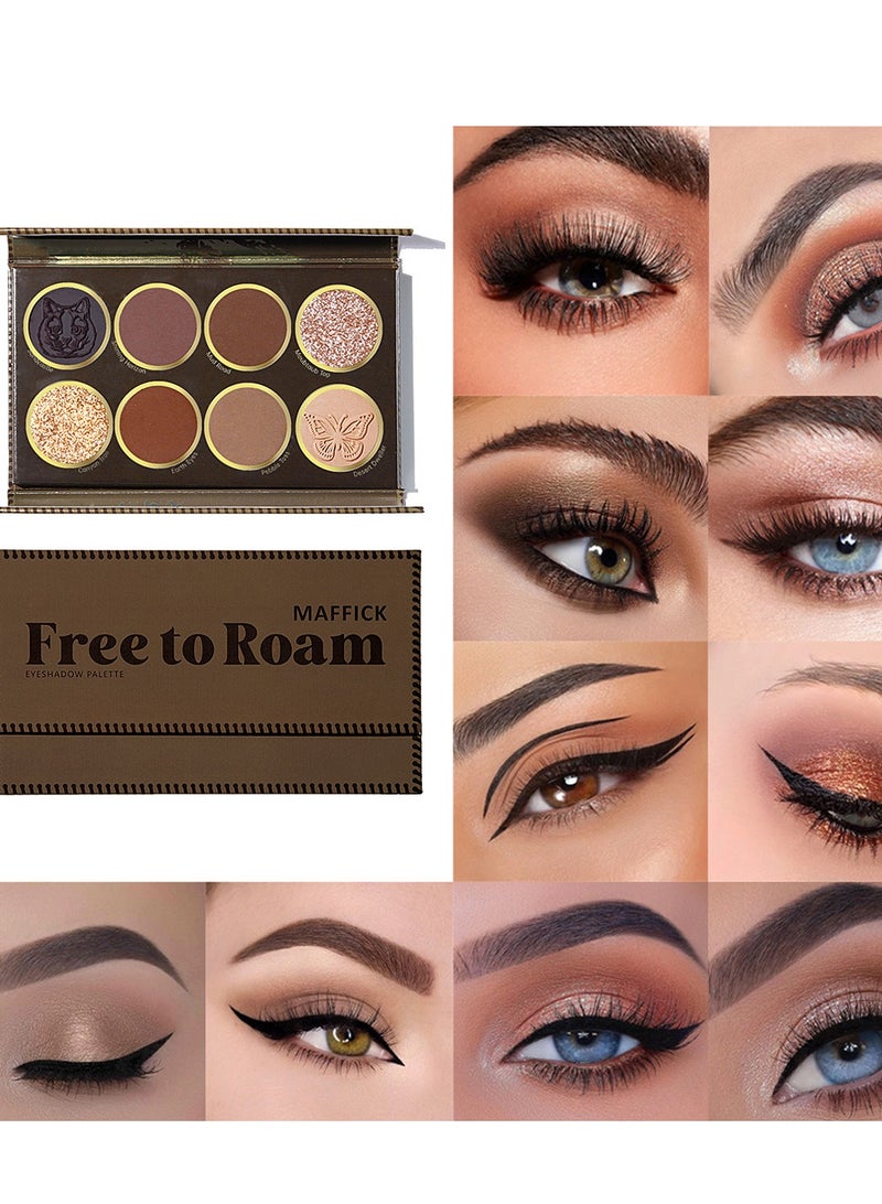 Maffick Makeup: 8-Color Eyeshadow Palette - Matte & Pearl Finish for Diversified Vibrant Looks