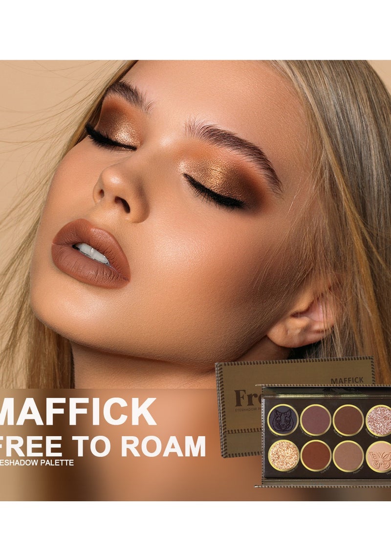 Maffick Makeup: 8-Color Eyeshadow Palette - Matte & Pearl Finish for Diversified Vibrant Looks