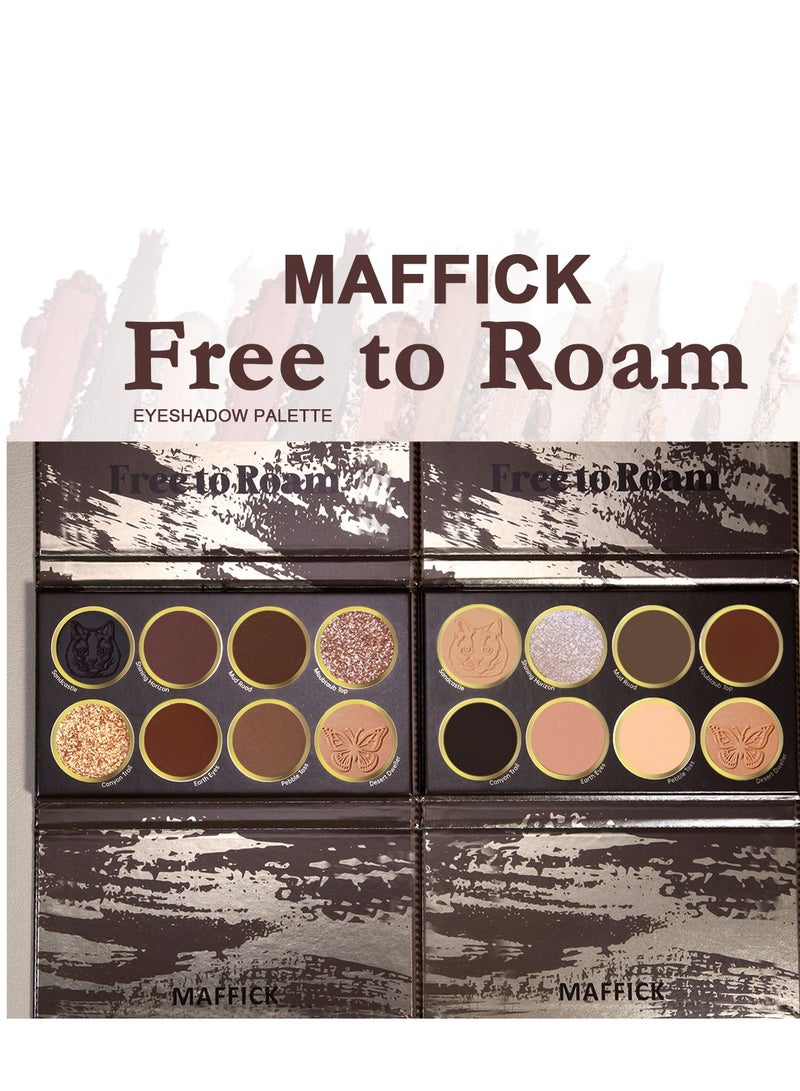 Maffick Makeup: 8-Color Eyeshadow Palette - Matte & Pearl Finish for Diversified Vibrant Looks