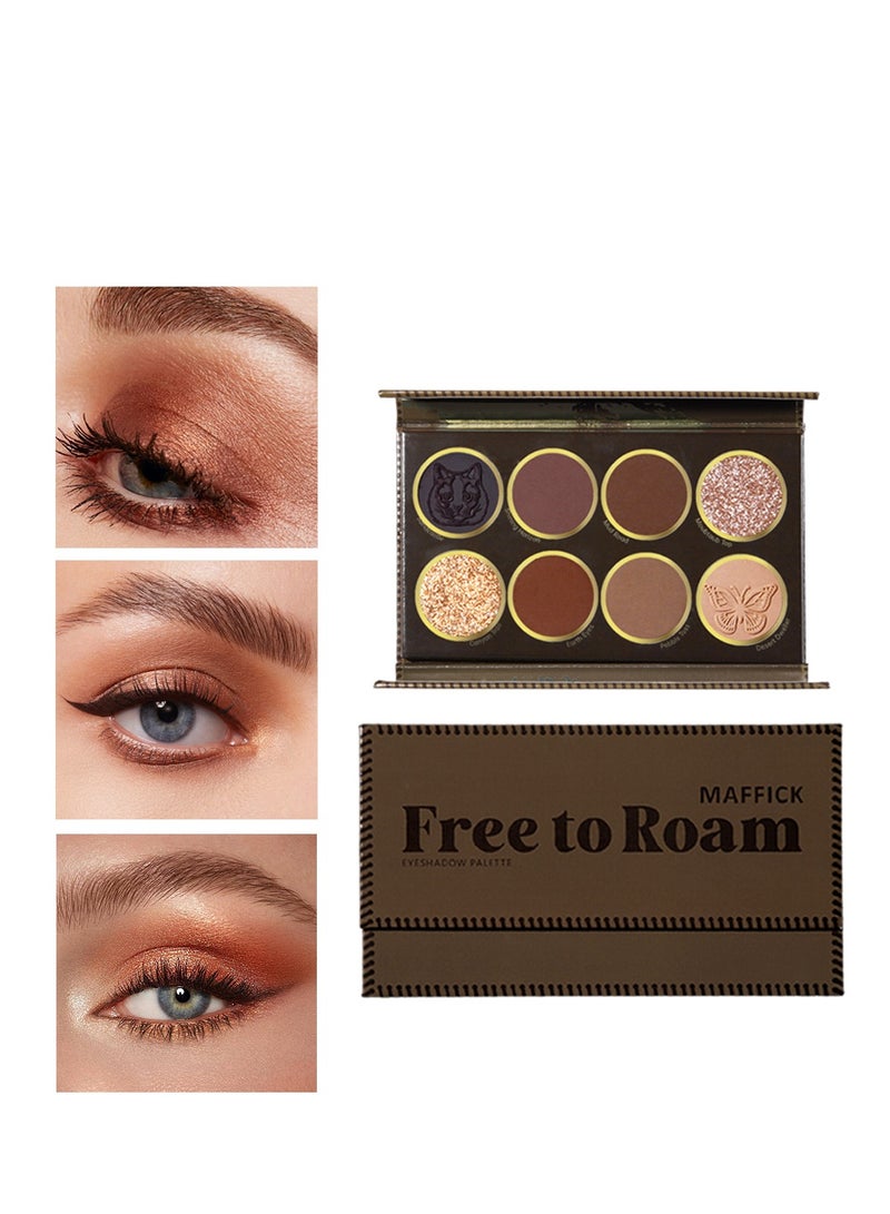Maffick Makeup: 8-Color Eyeshadow Palette - Matte & Pearl Finish for Diversified Vibrant Looks