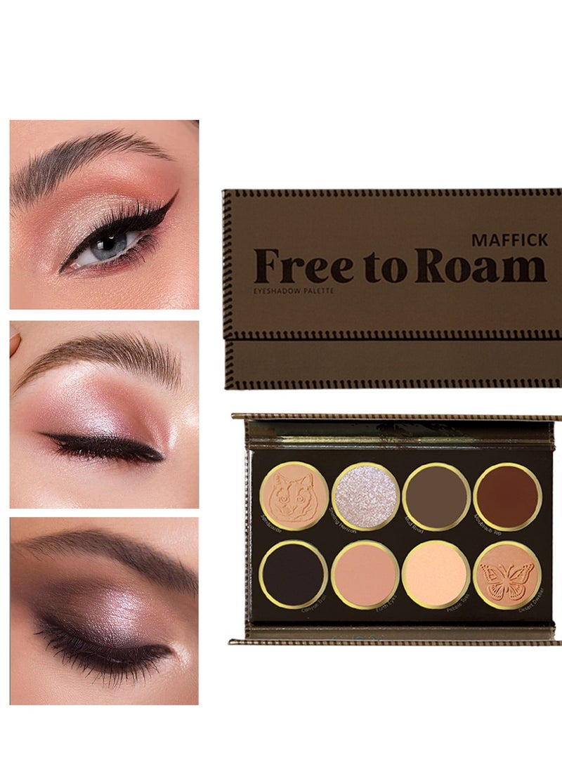 Maffick Makeup: 8-Color Eyeshadow Palette - Matte & Pearl Finish for Diversified Vibrant Looks