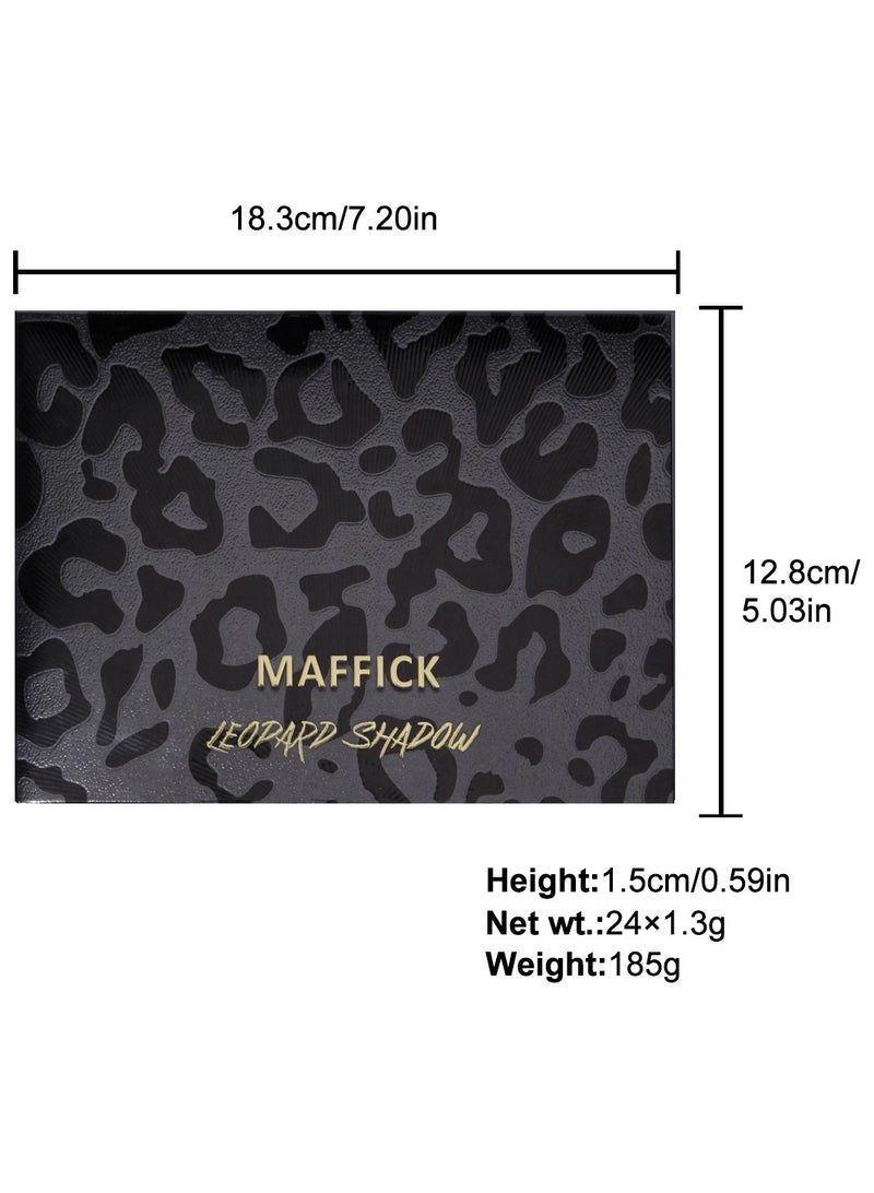 MAFFICK 24-Color Leopard Eyeshadow Palette - Color Changing Pearl Light, Matte Finish, Long-lasting Makeup