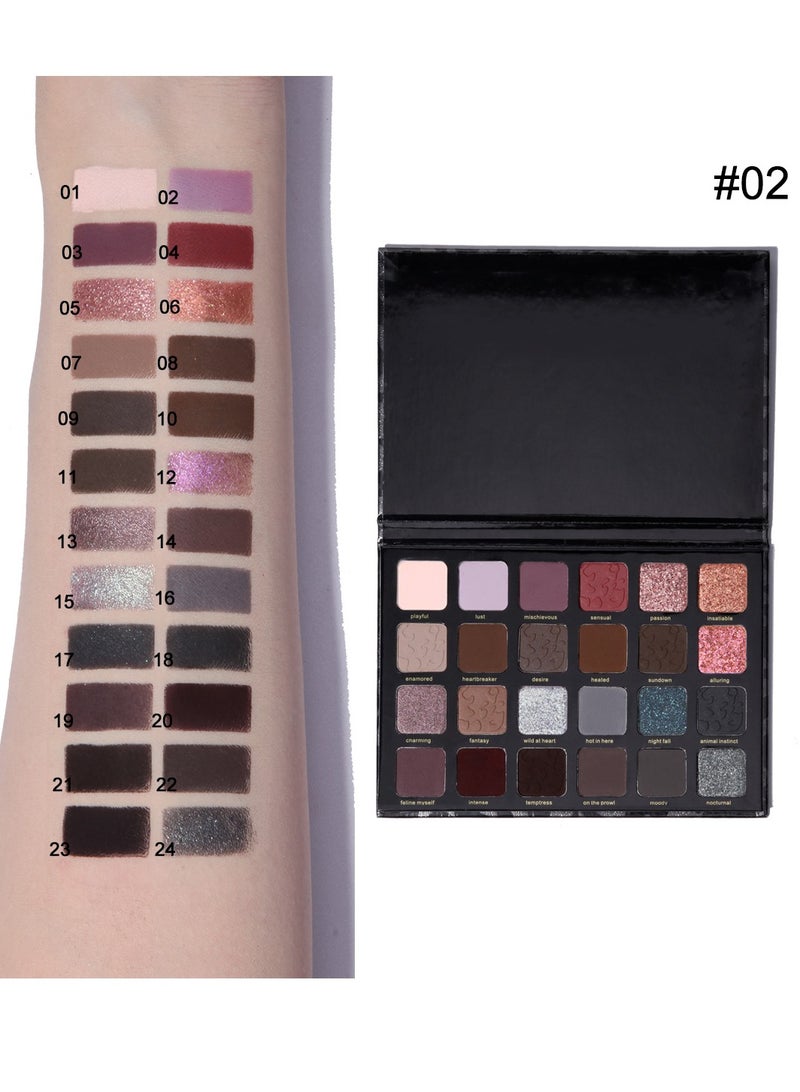 MAFFICK 24-Color Leopard Eyeshadow Palette - Color Changing Pearl Light, Matte Finish, Long-lasting Makeup