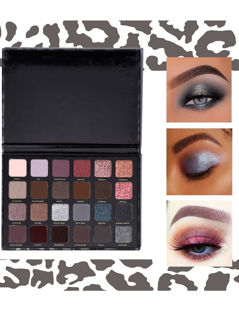 MAFFICK 24-Color Leopard Eyeshadow Palette - Color Changing Pearl Light, Matte Finish, Long-lasting Makeup