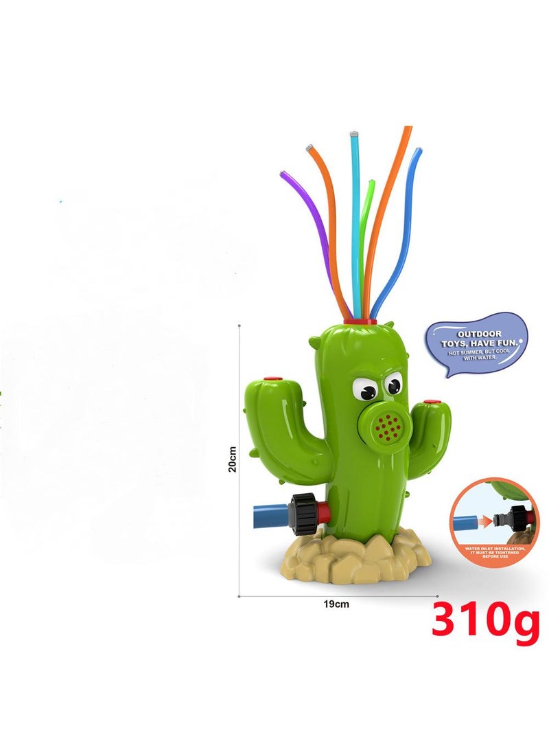 Water Pipe Cactus Water Spray Toys Outdoor Sprinkler Attaches To Garden Hose With Wiggle Tubes Backyard Spinning Water Toys Splashing Fun for Summer Day Toys Kids Gifts