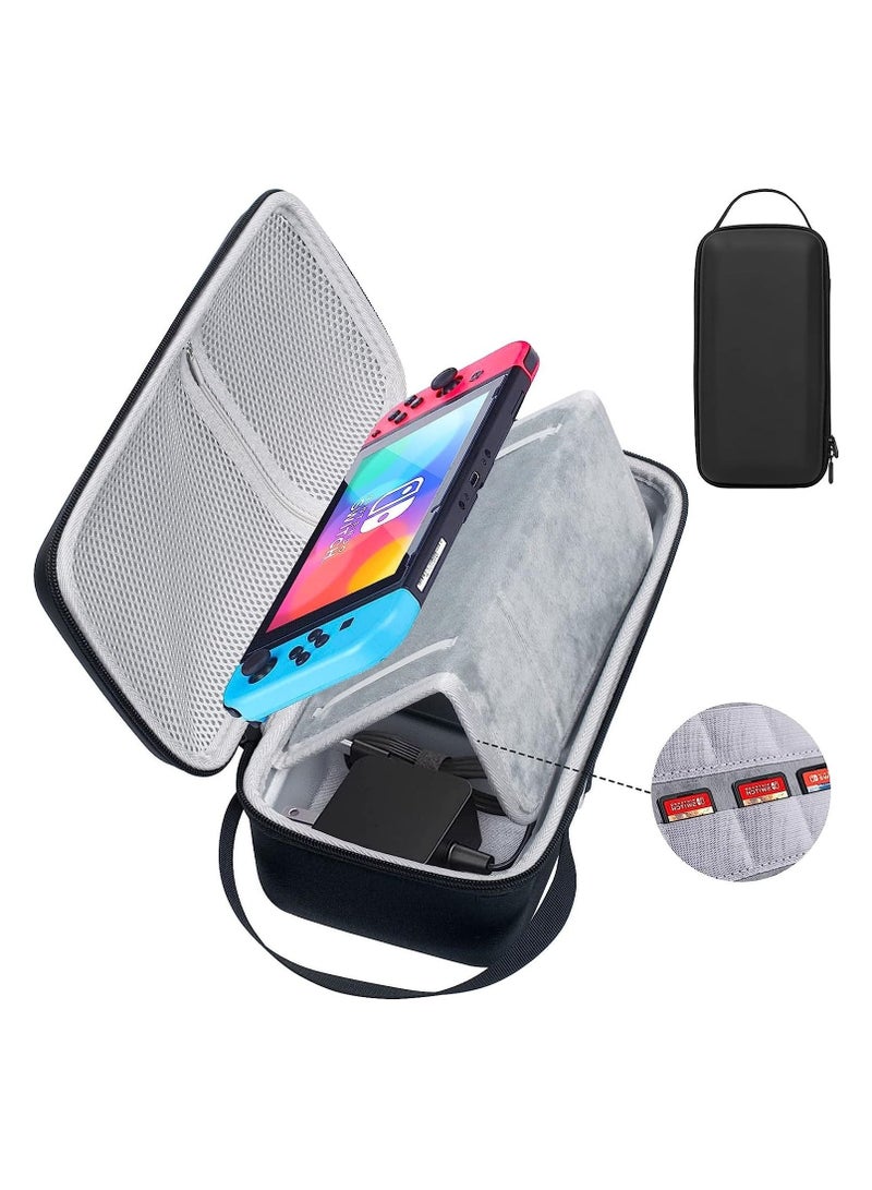 Switch OLED Accessory Travel Organizer, Shell Carrying Case with Deluxe Hard for Nintendo Switch Console, Dock, and Accessories