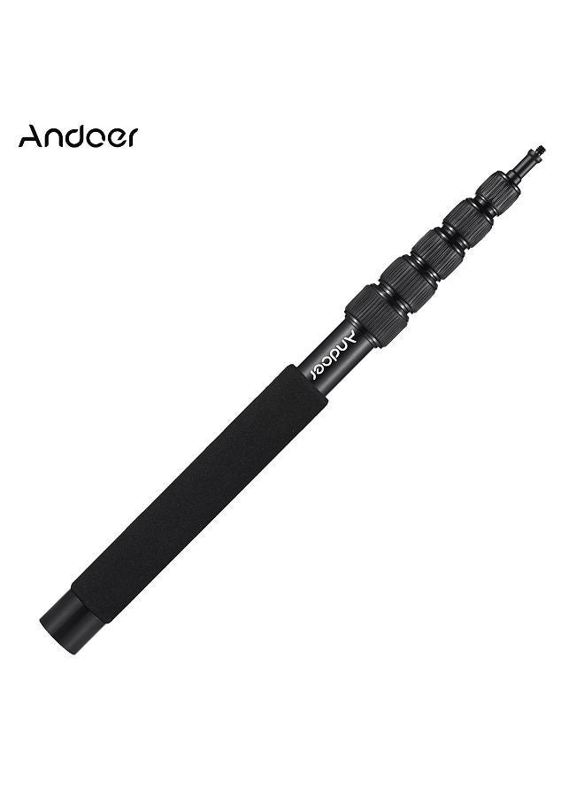 Andoer Handheld Microphone Boom Arm 6-Section Extendable Mic Arm Aluminum Alloy Boom Pole for Microphones 1/4 Inch Screw & Thread with Foam Grip Twist Locks 46cm-200cm/18.1in-78.7in Adjustable Length