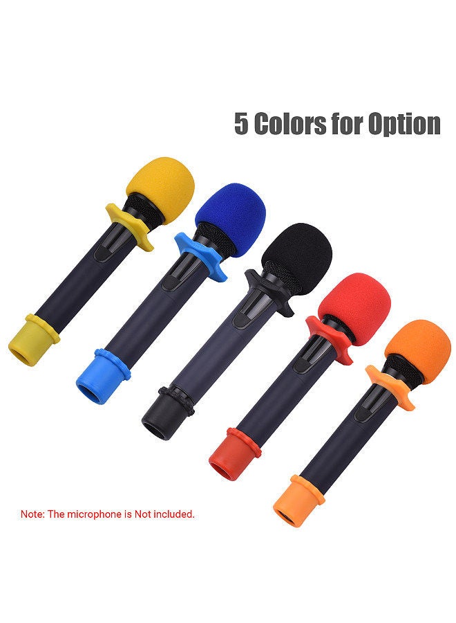 microphone protection accessory kit with foam windshield anti-rolling silicone ring bottom rod sleeve holder for wireless handheld mic