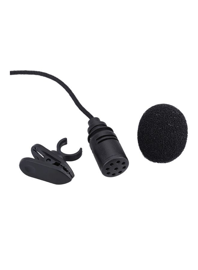 Mini Portable Clip-On Lapel Lavalier Wired Microphone I1396-A Black