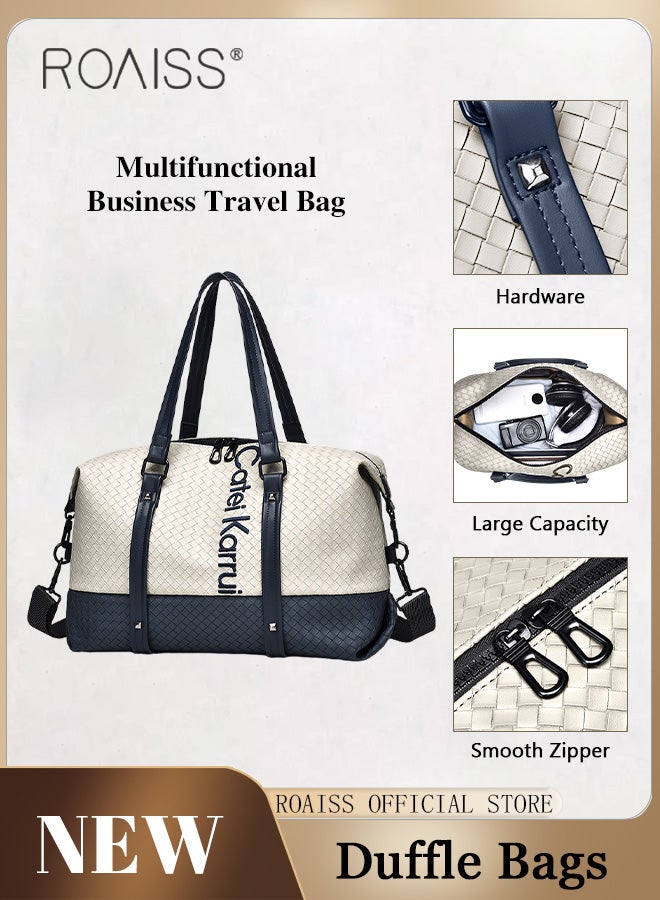 Large Capacity Travel Duffel Bag for Men and Unisex Colorblocked Sports Tote Gym Bags Short Distance Trip Luggage with Removable Hook