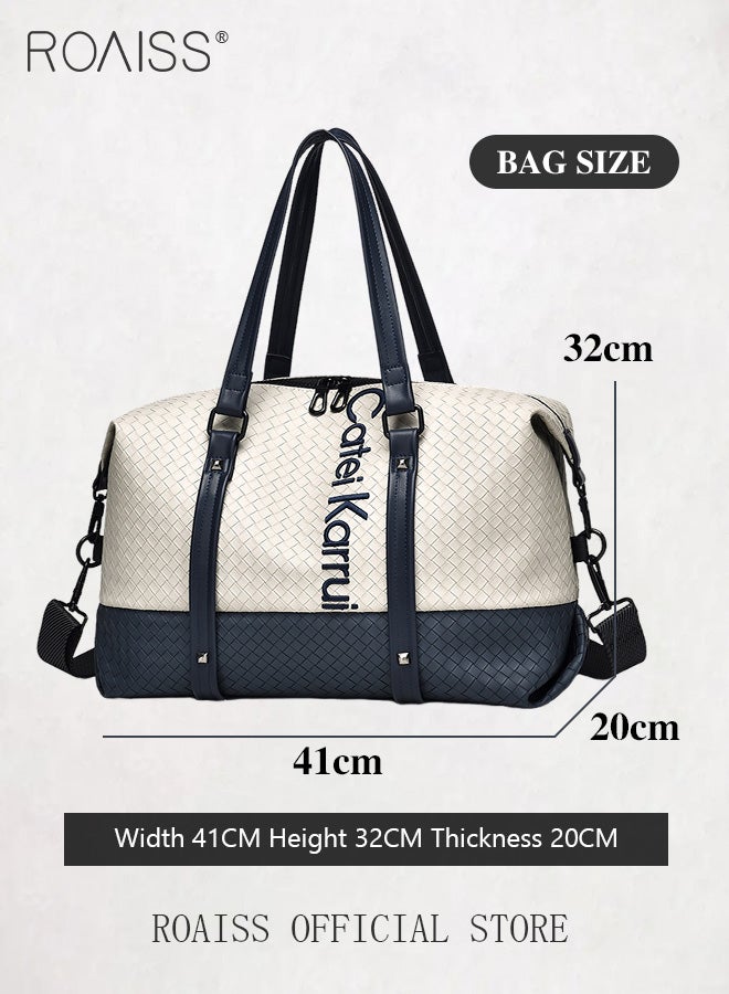 Large Capacity Travel Duffel Bag for Men and Unisex Colorblocked Sports Tote Gym Bags Short Distance Trip Luggage with Removable Hook