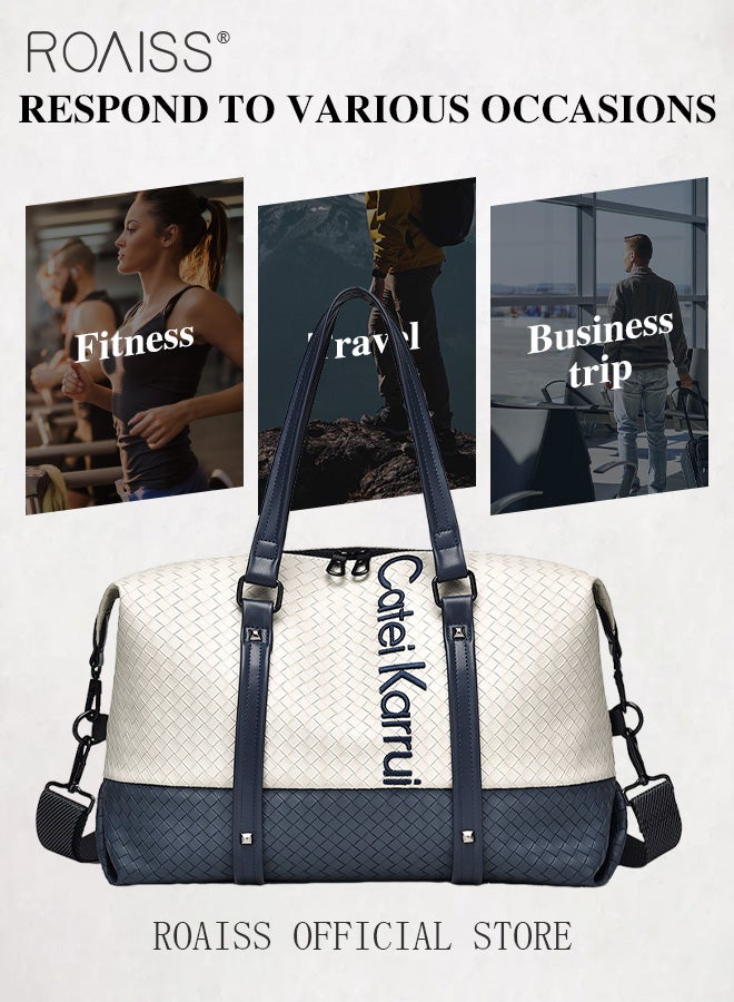 Large Capacity Travel Duffel Bag for Men and Unisex Colorblocked Sports Tote Gym Bags Short Distance Trip Luggage with Removable Hook