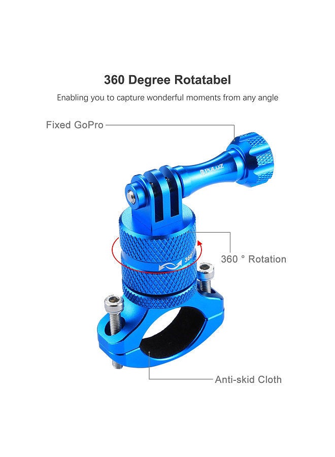 PULUZ 360 Degree Rotation Bicycle Aluminum Alloy Handlebar Adapter Mount Bicycle Rack Mount Holder