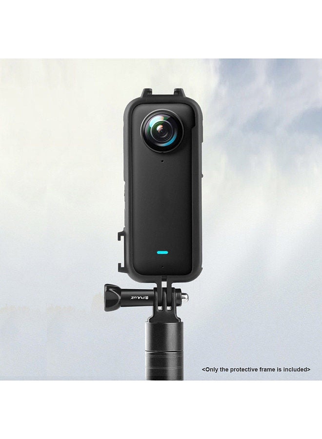 PULUZ Panorama Camera Protective Frame Video Cage with Dual Cold Shoe Tripod Adapter Mount Camera Vlog Accessories for Insta360 X3