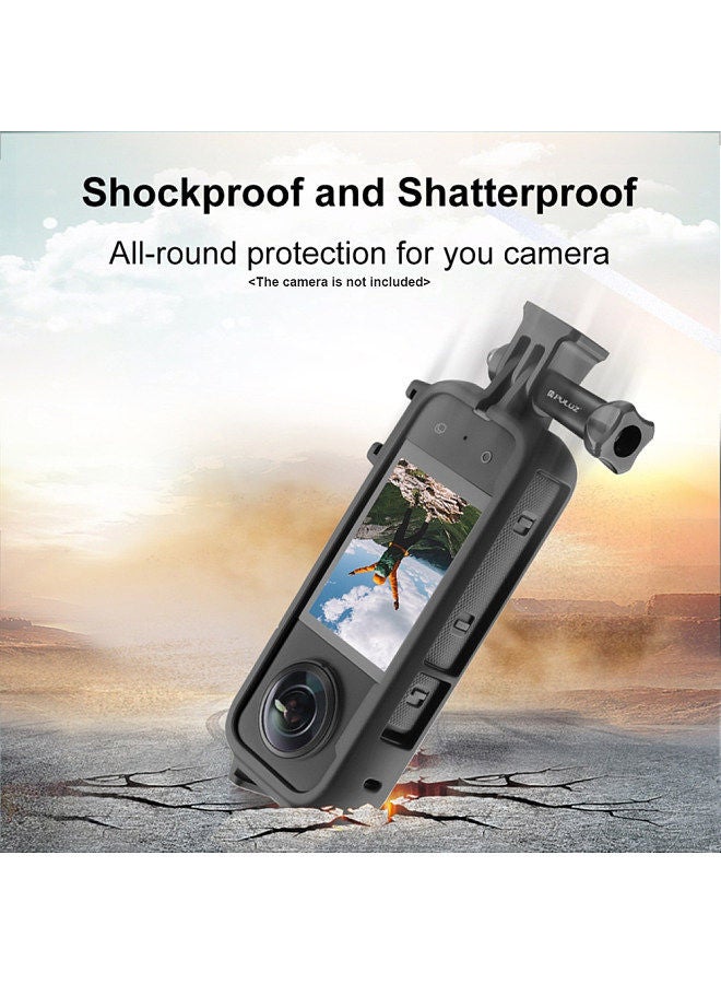 PULUZ Panorama Camera Protective Frame Video Cage with Dual Cold Shoe Tripod Adapter Mount Camera Vlog Accessories for Insta360 X3