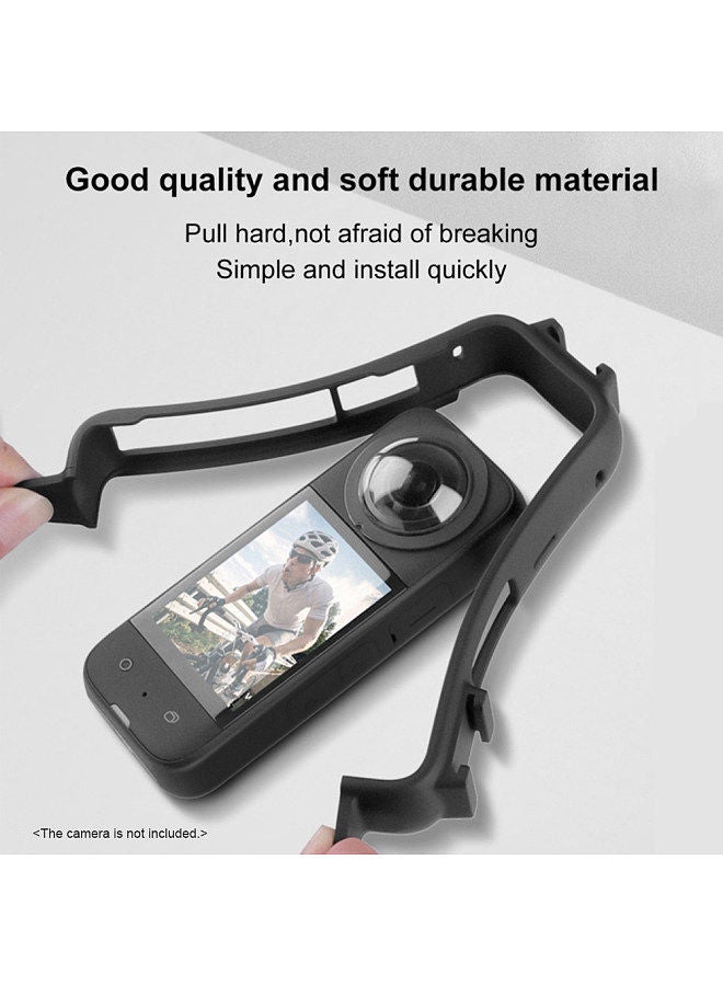 PULUZ Panorama Camera Protective Frame Video Cage with Dual Cold Shoe Tripod Adapter Mount Camera Vlog Accessories for Insta360 X3