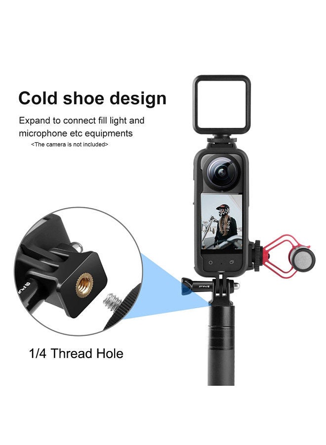 PULUZ Panorama Camera Protective Frame Video Cage with Dual Cold Shoe Tripod Adapter Mount Camera Vlog Accessories for Insta360 X3