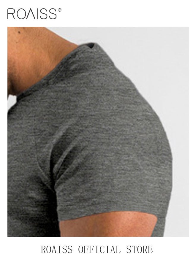 Men Summer T-shirt, Short Sleeve Round Neck Tops, Classic Solid T shirt for Men, Suitable for Daily Wear or Any Occasion