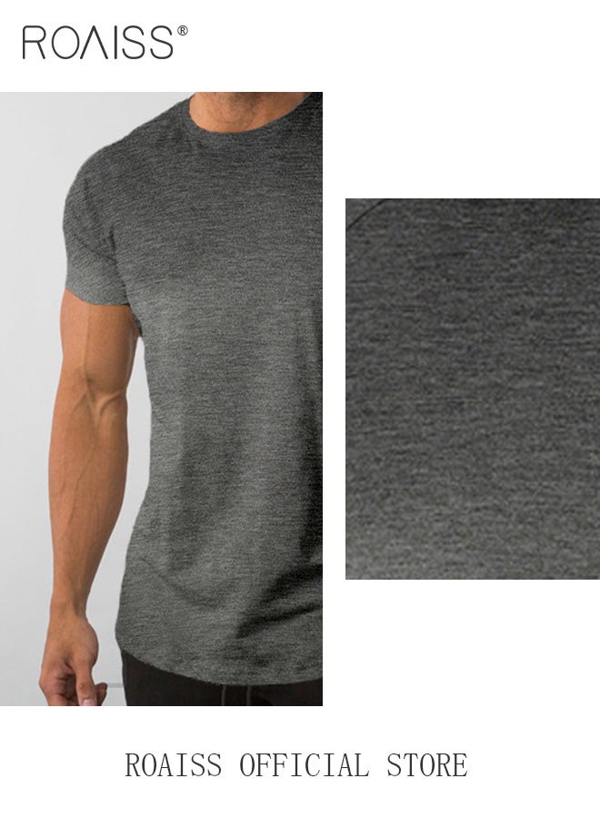Men Summer T-shirt, Short Sleeve Round Neck Tops, Classic Solid T shirt for Men, Suitable for Daily Wear or Any Occasion