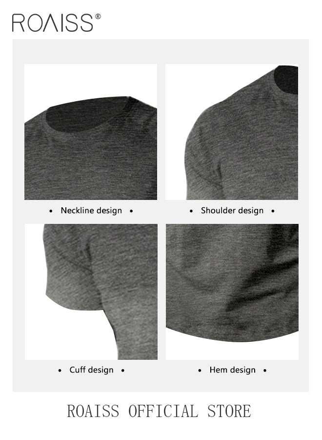 Men Summer T-shirt, Short Sleeve Round Neck Tops, Classic Solid T shirt for Men, Suitable for Daily Wear or Any Occasion