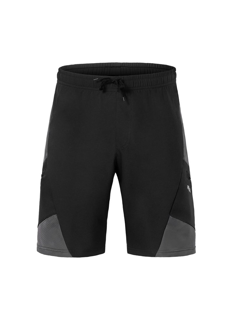 2 In 1 Padded Bike Shorts with Pockets Men Breathable Exercise Shorts for Training Biking Cycling L
