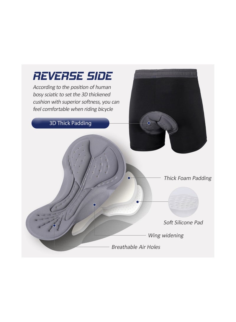 2 In 1 Padded Bike Shorts with Pockets Men Breathable Exercise Shorts for Training Biking Cycling L
