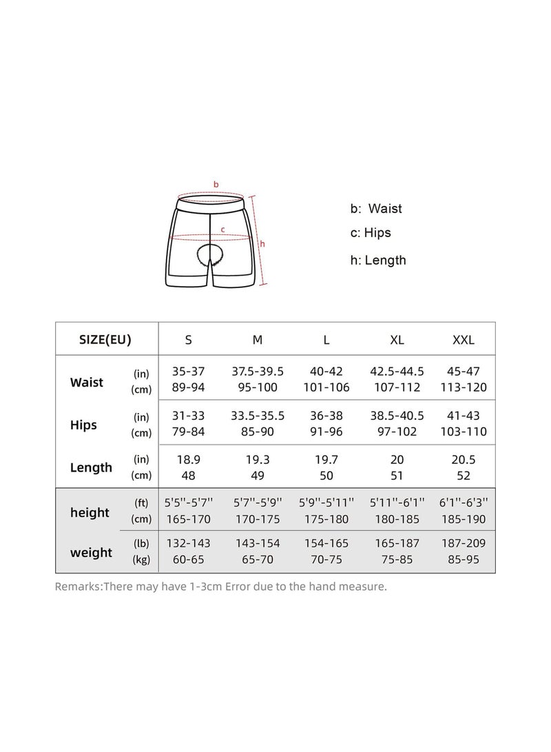 2 In 1 Padded Bike Shorts with Pockets Men Breathable Exercise Shorts for Training Biking Cycling L