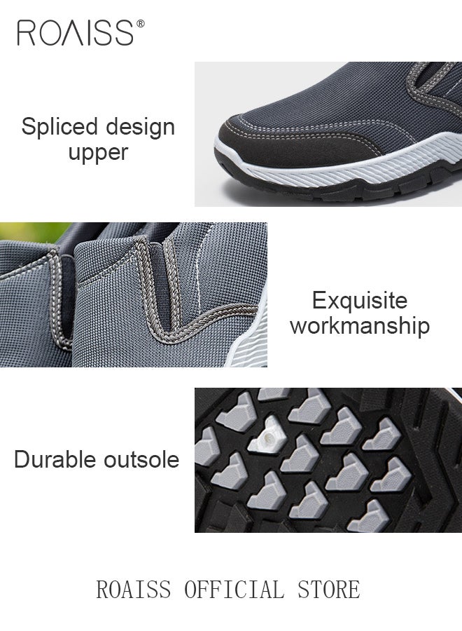 Slip On Casual Shoes Simple Style Outdoor Sneakes Round Toe Breathable Sports Shoe for Middle Aged and Elderly Men for Dad Colorblock Sneakers