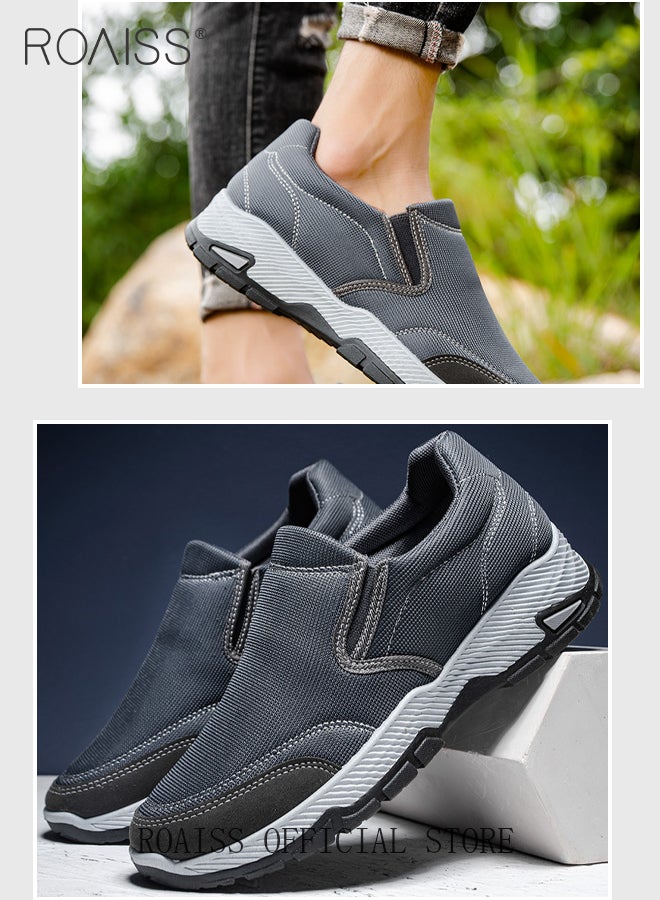 Slip On Casual Shoes Simple Style Outdoor Sneakes Round Toe Breathable Sports Shoe for Middle Aged and Elderly Men for Dad Colorblock Sneakers