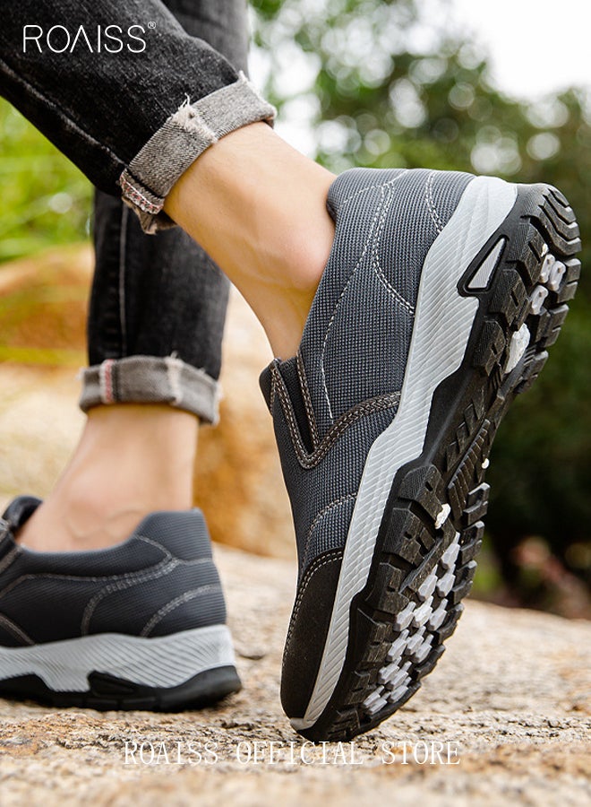 Slip On Casual Shoes Simple Style Outdoor Sneakes Round Toe Breathable Sports Shoe for Middle Aged and Elderly Men for Dad Colorblock Sneakers