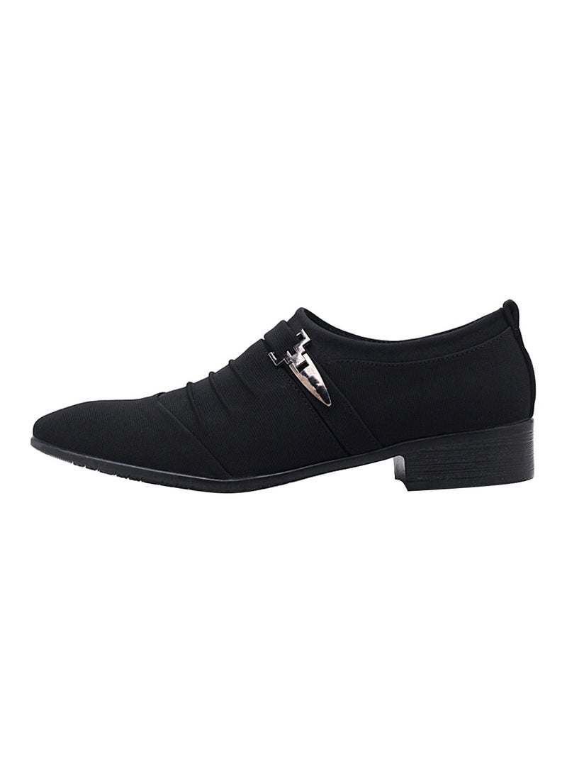 Pointed Toe Leather Formal Shoes Black